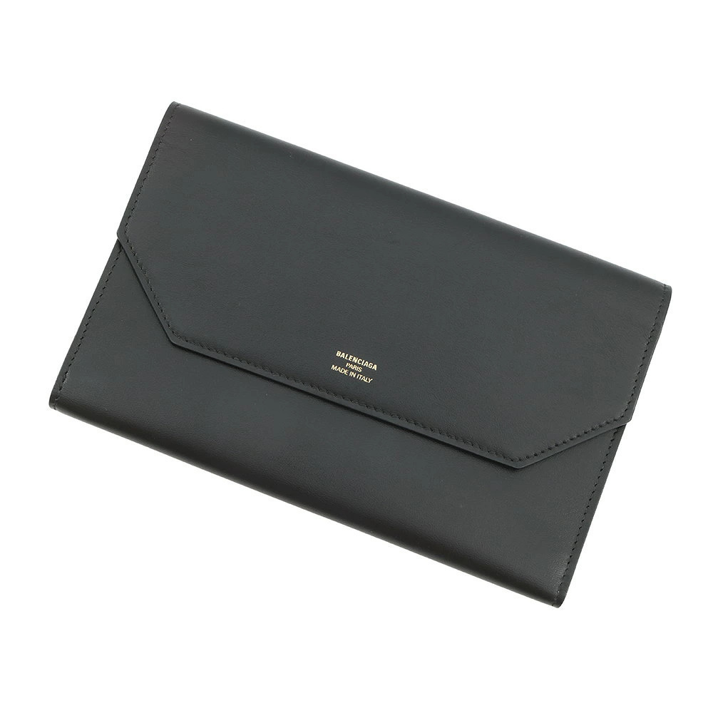 Balenciaga Long Wallet Envelope Slim Calf Leather Black